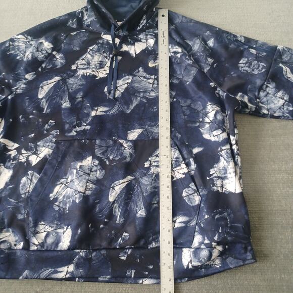 NIke Therma-Fit Pullover Fitness Hoodie Floral Print Navy Men's 2XL DQ4836-410 - Picture 8 of 14